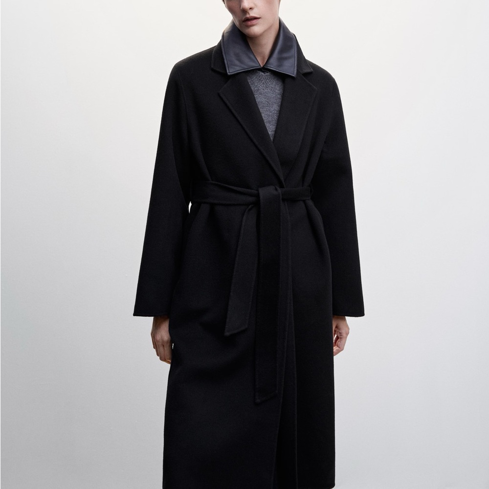 Mango Classic Black Wool Coat